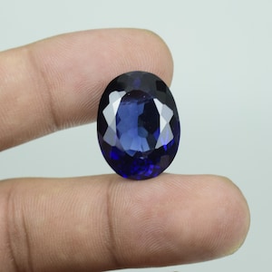Certified AAA Ceylon Blue Sapphire Gemstone: 21x16mm Oval Loose Stone
