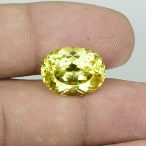 Pietra preziosa di zaffiro giallo sfaccettato di qualità AAA certificata: 16 x 12 mm Ceylon per progetti personalizzati