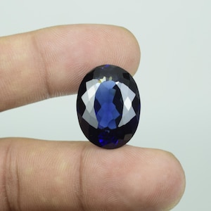 AAA Blue Sapphire Gemstone: Certified 22x16mm Oval Ceylon Loose Stone, Jewelry Making