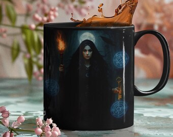 goddess hecate witchy mug, goddess coffee cup, alternative gifts, unique mugs