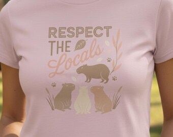 Camiseta de verano Capybara para bebé, ropa alternativa para chicas, camiseta Respect The Locals estilo y2k, regalo para novia
