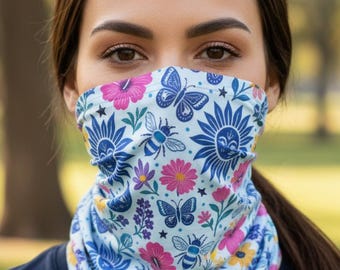 Bufanda de montar a caballo para mujer, ideal para el solsticio de verano; braga de cuello Whimsigoth para mujer; accesorios para senderismo; regalo para jinetes.