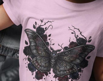 Death Moth Gothic Apparel  | Unisex Cotton Shirt | Dark Aesthetic  | Alternative Goth T-Shirt
