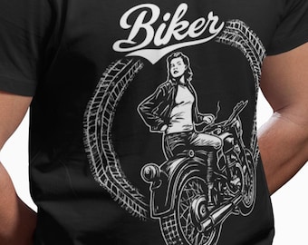 Women's Biker T-Shirt: Motorcycle Design, Empowered Style