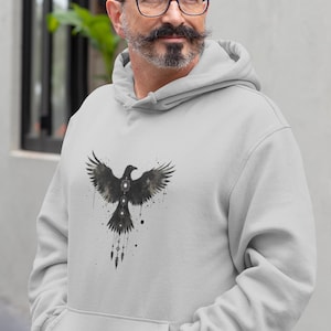 Viking Raven Hoodie: Norse Mythology Pagan Clothing