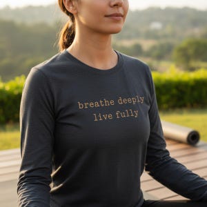 Camiseta de yoga de manga larga, camiseta de pilates, ropa de fitness, camiseta de pilates, regalos de yoga imagen 10