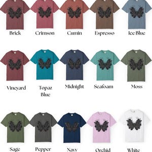 Death Moth Gothic Apparel | Dark Aesthetic Comfort Colours Tee | Alternative Goth T-Shirt image 3