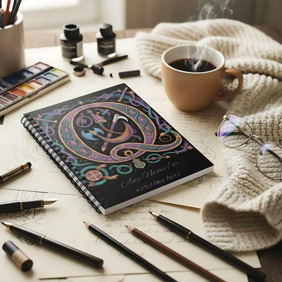 Personalized Norse Viking Grimoire: A5 Monogram Letter Q Journal