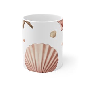 Seashell Coffee Mug: Coastal Decor, Beach Lover Drinkware