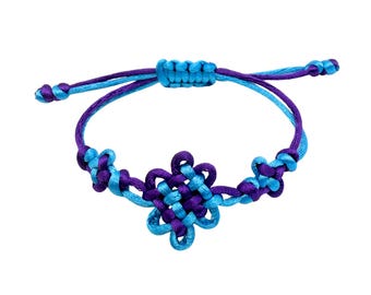 Kpop Demon Hunters Bracelet: Blue & Deep Purple Handmade Korean Knots Kaboknots.com