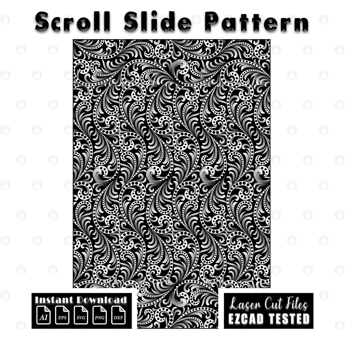 Custom Scrollwork Pattern Laser Engraving Files SVG DXF Ai Eps Png ...