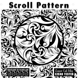 gun scroll svg, firearms pattern, scroll engraving, filigree design, laser cut svg, ezcad ready file, gun laser file, custom scrollwork, engraving pattern, vector scroll, digital svg file, gun engraving art, scroll design file
