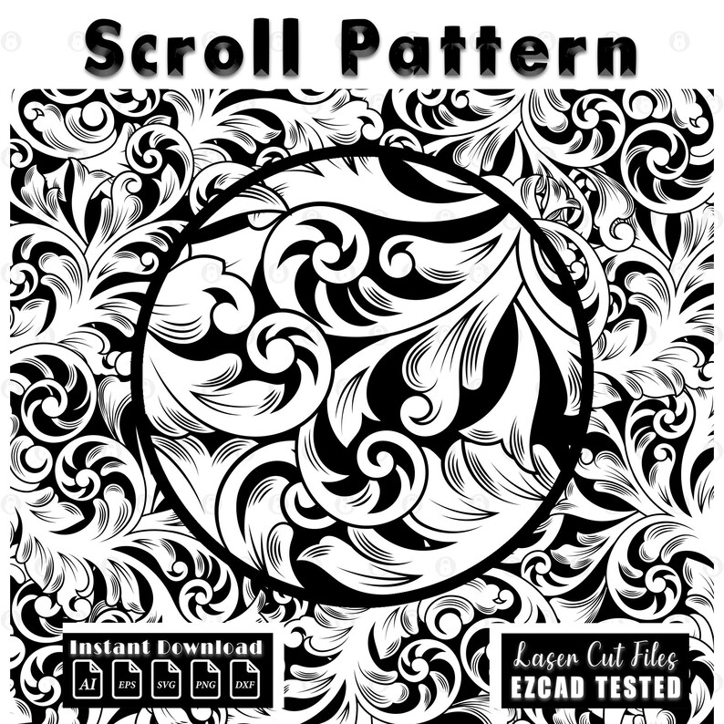 gun scroll svg, firearms pattern, scroll engraving, filigree design, laser cut svg, ezcad ready file, gun laser file, custom scrollwork, engraving pattern, vector scroll, digital svg file, gun engraving art, scroll design file