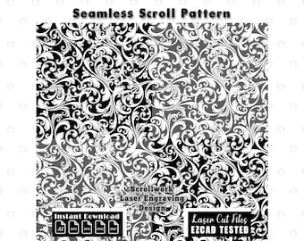 Naadloos rolwerkpatroon | Lasergesneden vector filigraan (svg, dxf, ai, eps, png)