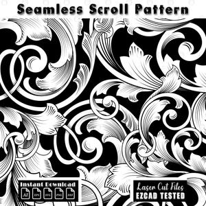 firearms scrollwork, seamless pattern, laser engraving, ezcad file, svg dxf ai, decorative vector, gun engraving, engraving files, digital download, ornamental design, vector pattern, engraving vector, laser design