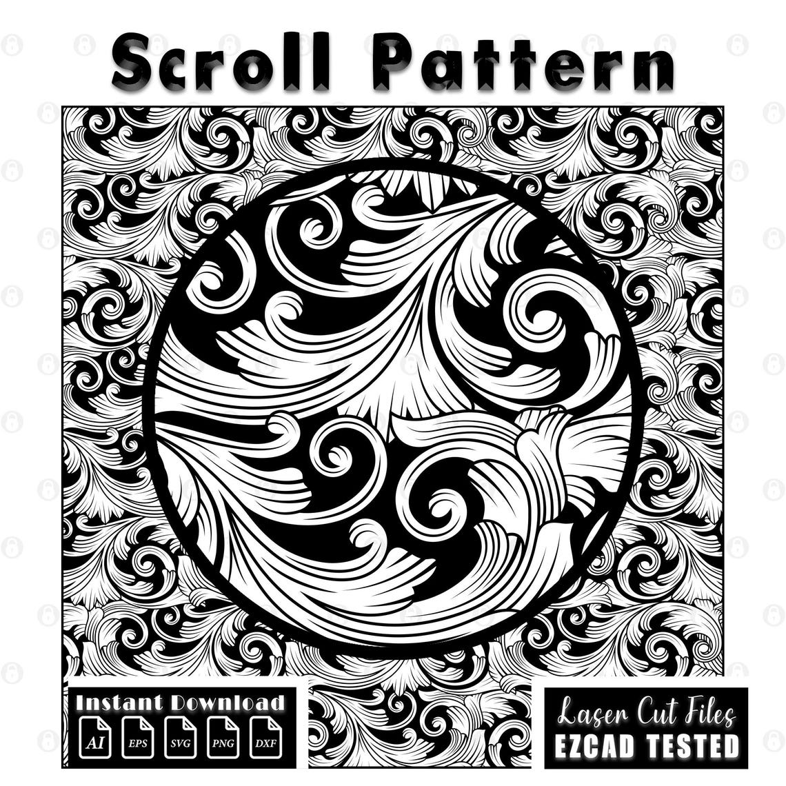 Scrollwork Laser Engraving Pattern, Vector SVG (digital Download) - Etsy