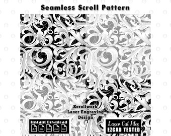 Naadloos rolwerkpatroon | Lasergesneden vectorfiligraan (digitaal bestand)