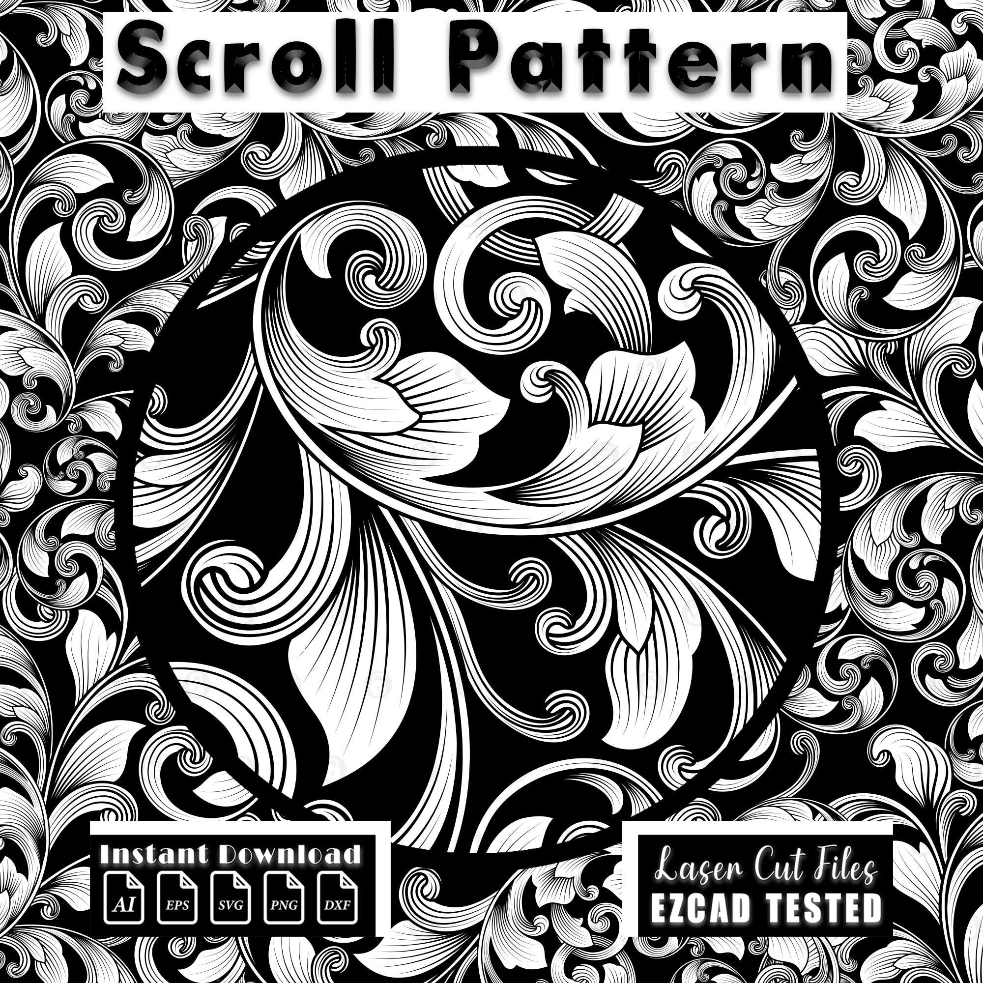 Scrollwork Pattern Laser Engraving File, Vector Design (digital ...