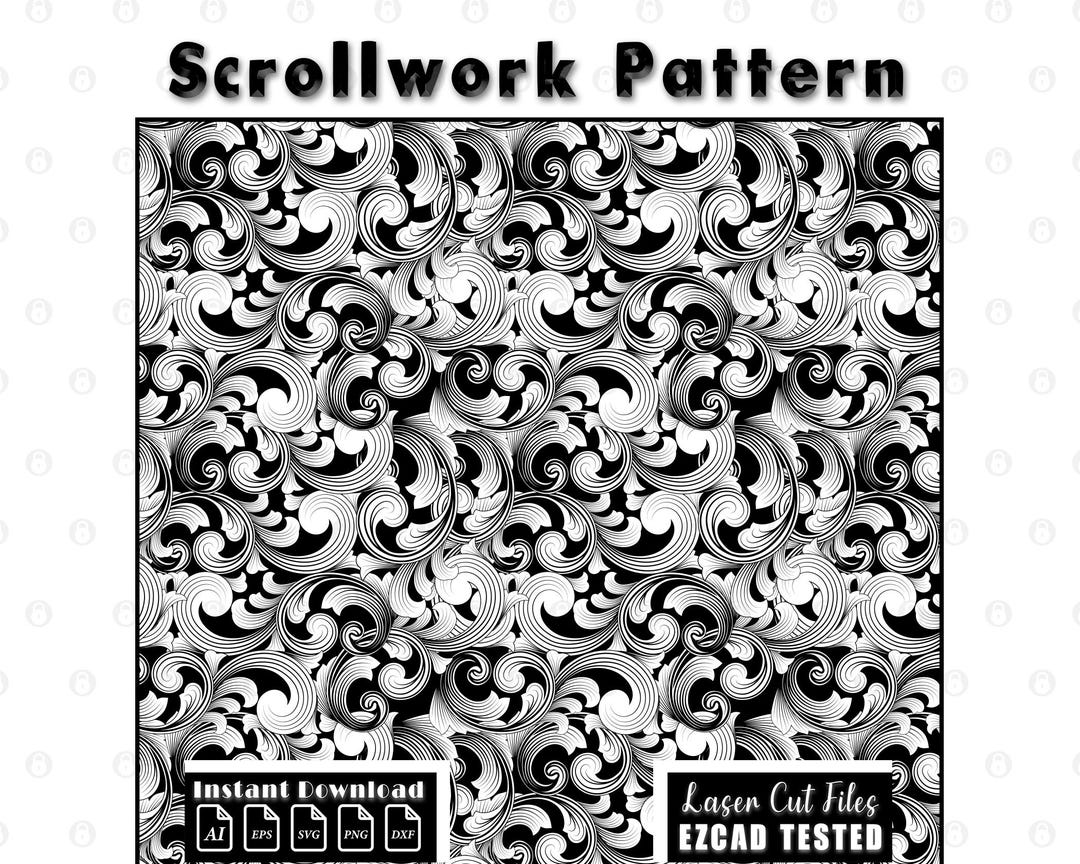 Custom Scrollwork Pattern Laser Engraving File Svg Dxf Ai Eps Png ...
