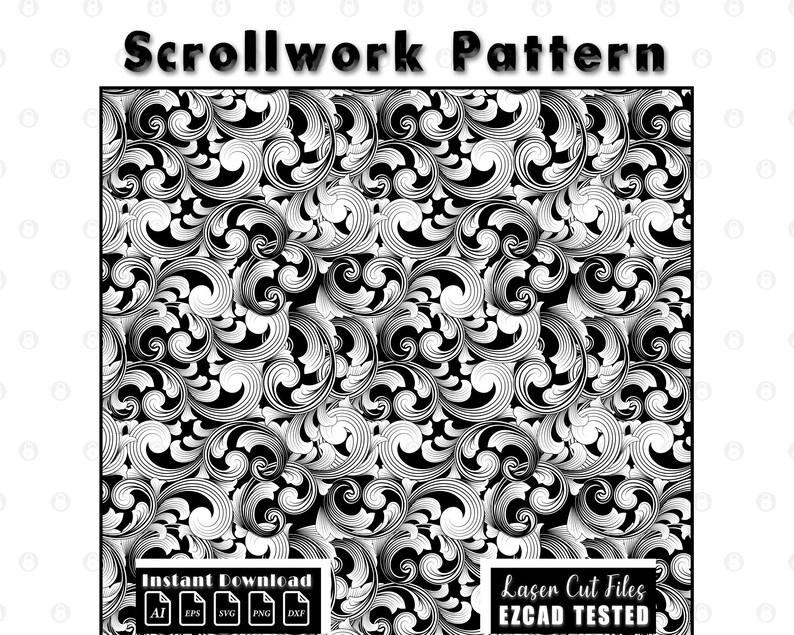 Custom Scrollwork Pattern Laser Engraving File Svg Dxf Ai Eps Png ...