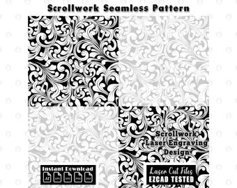 Naadloze rolpatroon vector | Lasergesneden ontwerp (svg, dxf, ai, eps, png)
