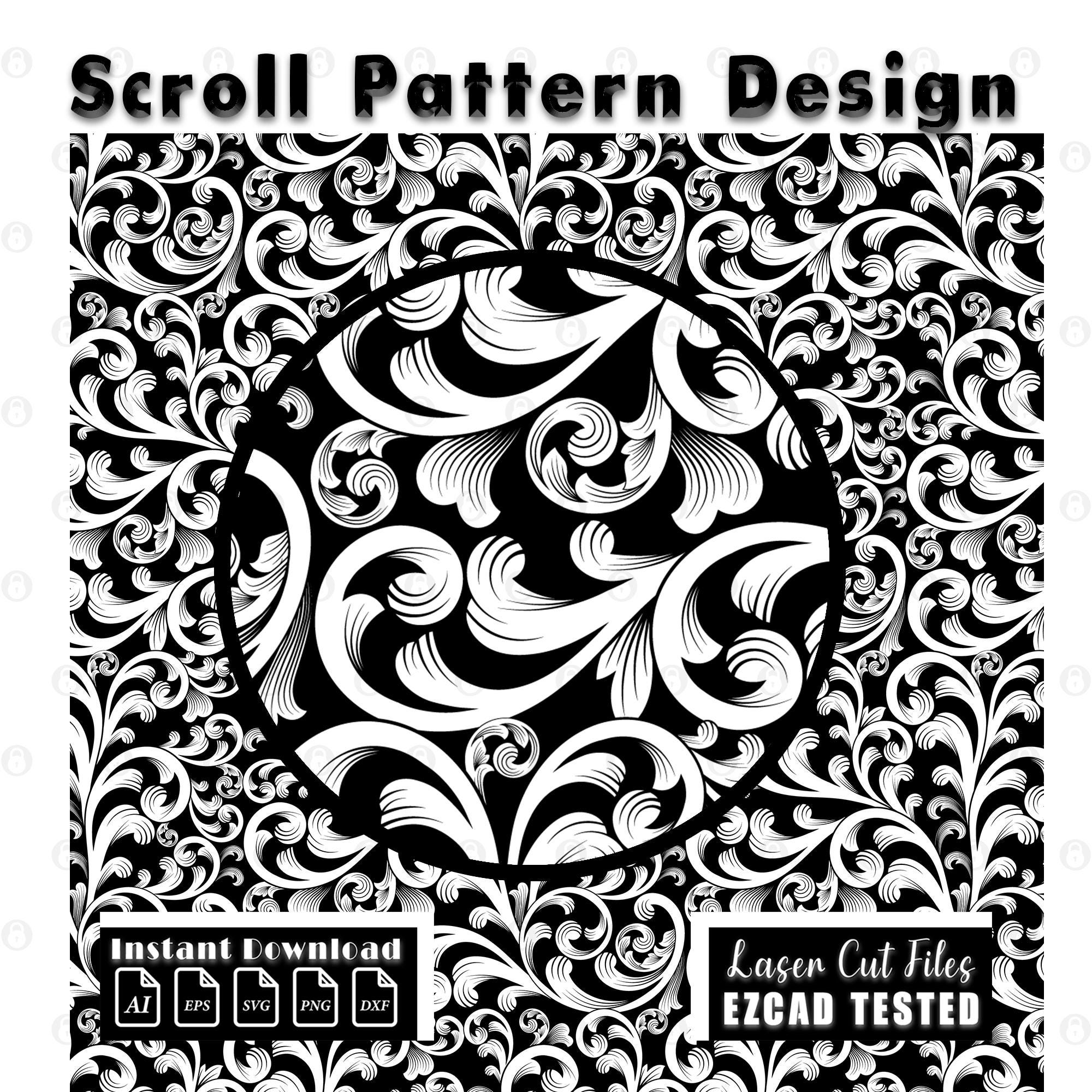 Scroll Work Laser Engraving Design Pattern Floral Digital File, Ezcad ...