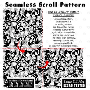 firearms scrollwork, seamless pattern, laser engraving, ezcad file, svg dxf ai, decorative vector, gun engraving, engraving files, digital download, ornamental design, vector pattern, engraving vector, laser design