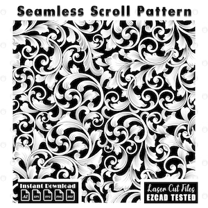 seamless scroll, firearms scrollwork, gun laser engraving, ezcad file, svg ai eps dxf png, decorative vector, cnc engraving, engraving files, digital download, filigree design, vector pattern, engraving vector, laser design