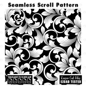 scrollwork pattern, seamless scroll, filigree scroll, Firearms scroll svg, laser engraving, gun laser cut file, ezcad tested, svg ai eps, dxf png, cnc engraving, engraving files, digital download, vector pattern