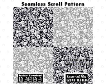 Naadloos rolwerkpatroon | Lasergesneden vectorornament (digitale download - svg, dxf, ai, eps, png) EZCAD getest