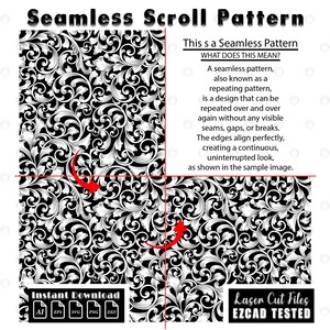 seamless scroll, firearms scrollwork, gun laser engraving, ezcad file, svg ai eps dxf png, decorative vector, cnc engraving, engraving files, digital download, filigree design, vector pattern, engraving vector, laser design