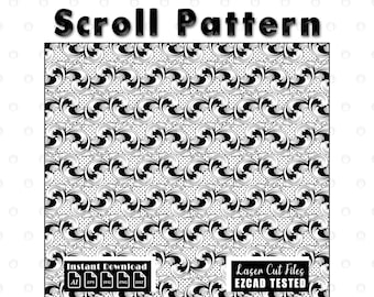 Patrón de pergamino de filigrana vectorial/grabado CNC cortado con láser (archivo digital)