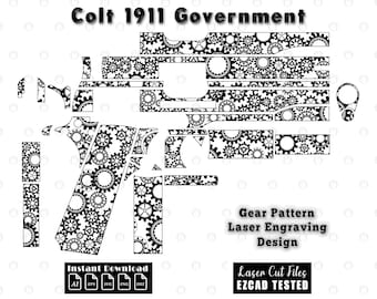 Colt 1911 versnellingspatroon lasergravure ontwerp digitale download