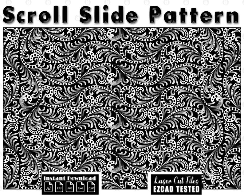 firearms scroll, gun engraving, scrollwork svg, filigree pattern, laser cut file, svg dxf eps, ezcad tested, digital scroll, gun scroll design, engraving vector, scroll pattern file, custom scroll, laser engraving
