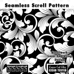 scrollwork pattern, seamless scroll, filigree scroll, Firearms scroll svg, laser engraving, gun laser cut file, ezcad tested, svg ai eps, dxf png, cnc engraving, engraving files, digital download, vector pattern
