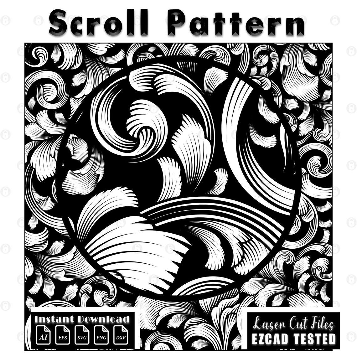 Laser Engraving Scrollwork Pattern, Filigree Vector (digital Download ...