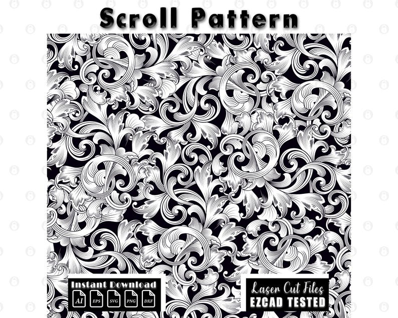 Filigree Vector Gun Pattern Laser Engraving Scrollwork Pattern, Filigree Vector Design (digital ...