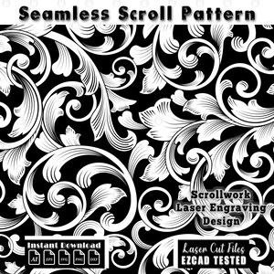 seamless scroll, firearms scrollwork, gun laser engraving, ezcad file, svg ai eps dxf png, decorative vector, cnc engraving, engraving files, digital download, filigree design, vector pattern, engraving vector, laser design