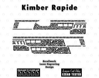 Custom Kimber Rapide Baroque Acanthus Scrollwork Filigree Design Laser Engraving Scroll svg cutting files