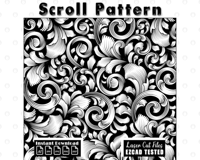 Filigree Vector Gun Pattern Laser Engraving Scrollwork Pattern, Filigree Vector (digital Download ...