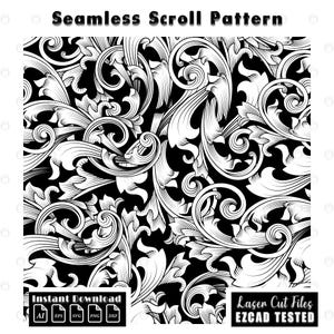 firearms Seamless Scrollwork Pattern Design | Custom firearms gun Seamless Scroll svg dxf eps | gun Filigree Pattern Vector | EZCAD Tested | Laser Cut Digital File