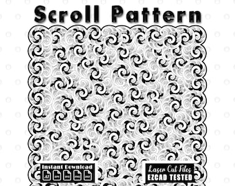Patrón de grabado de filigrana en espiral, diseño vectorial vintage, archivos de corte láser de filigrana.