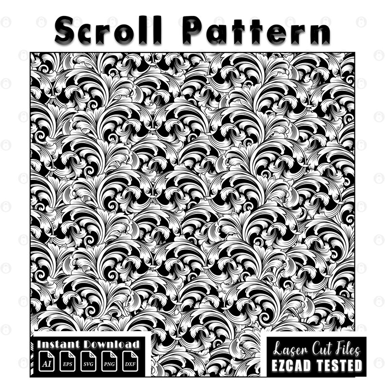 Filigree Vector Gun Pattern Scrollwork Pattern Vector | Filigree Laser Engraving File | Svg Dxf AI ...