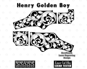 Henry Golden Boy Baroque Acanthus Scrollwork Filigree Laser Engraving Design Scroll svg Vector