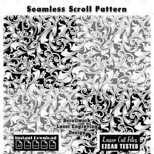 firearms Seamless Scrollwork Pattern Design | Custom firearms gun Seamless Scroll svg dxf eps | gun Filigree Pattern Vector | EZCAD Tested | Laser Cut Digital File