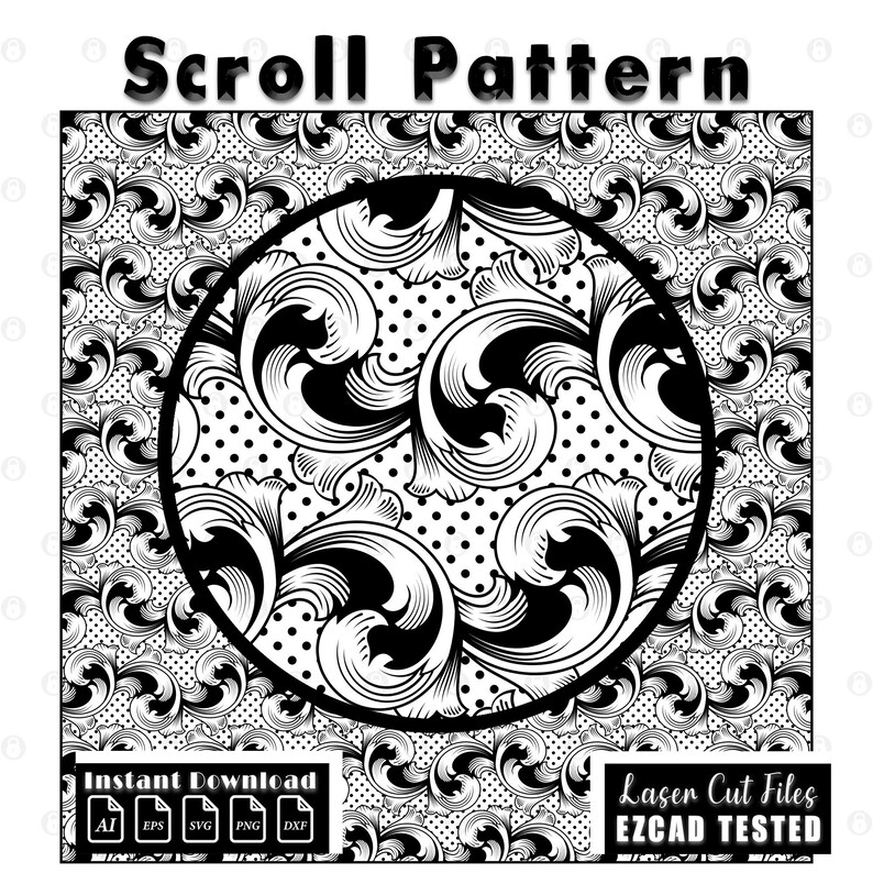 Filigree Vector Gun Pattern Filigree Scroll Vector | Laser Cut CNC Engraving Pattern (digital File ...