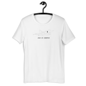 JAS-39 Gripen Line Art Tee – Unisex Technical Fighter Jet Shirt