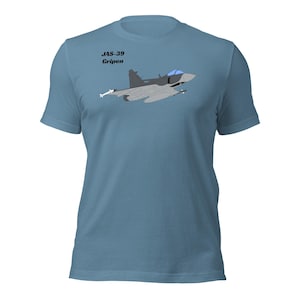 Gripen Jet T-Shirt – JAS-39 Swedish Fighter Aircraft – Military Plane Shirt Unisex