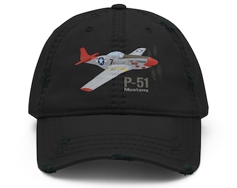 P-51 Mustang Distressed Dad Hat – Vintage Warbird Aviation Cap for Pilots & Aircraft Enthusiasts