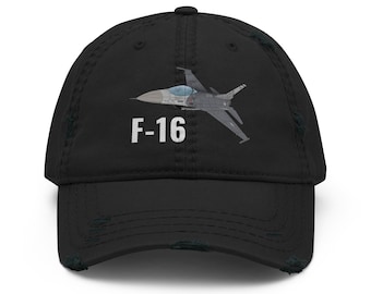 F-16 Dad Hat | Distressed Fighter Jet Cap for Aviation Enthusiasts